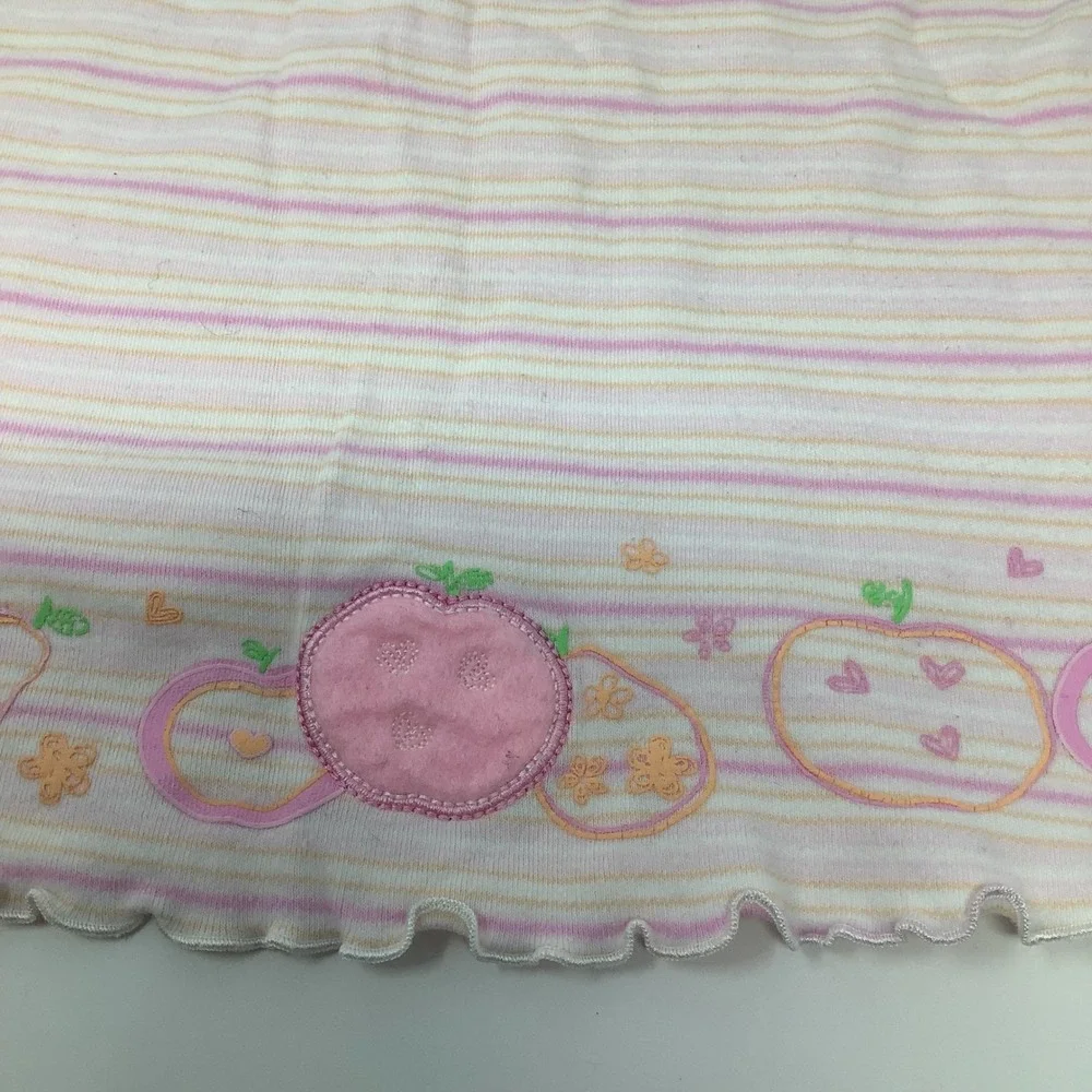 Carter's Baby Girl Dress 12M Pink Striped Cotton Cap Sleeve Ruffle‎ Hem